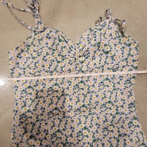 SHEIN Blue and Yellow Floral Midi Dress